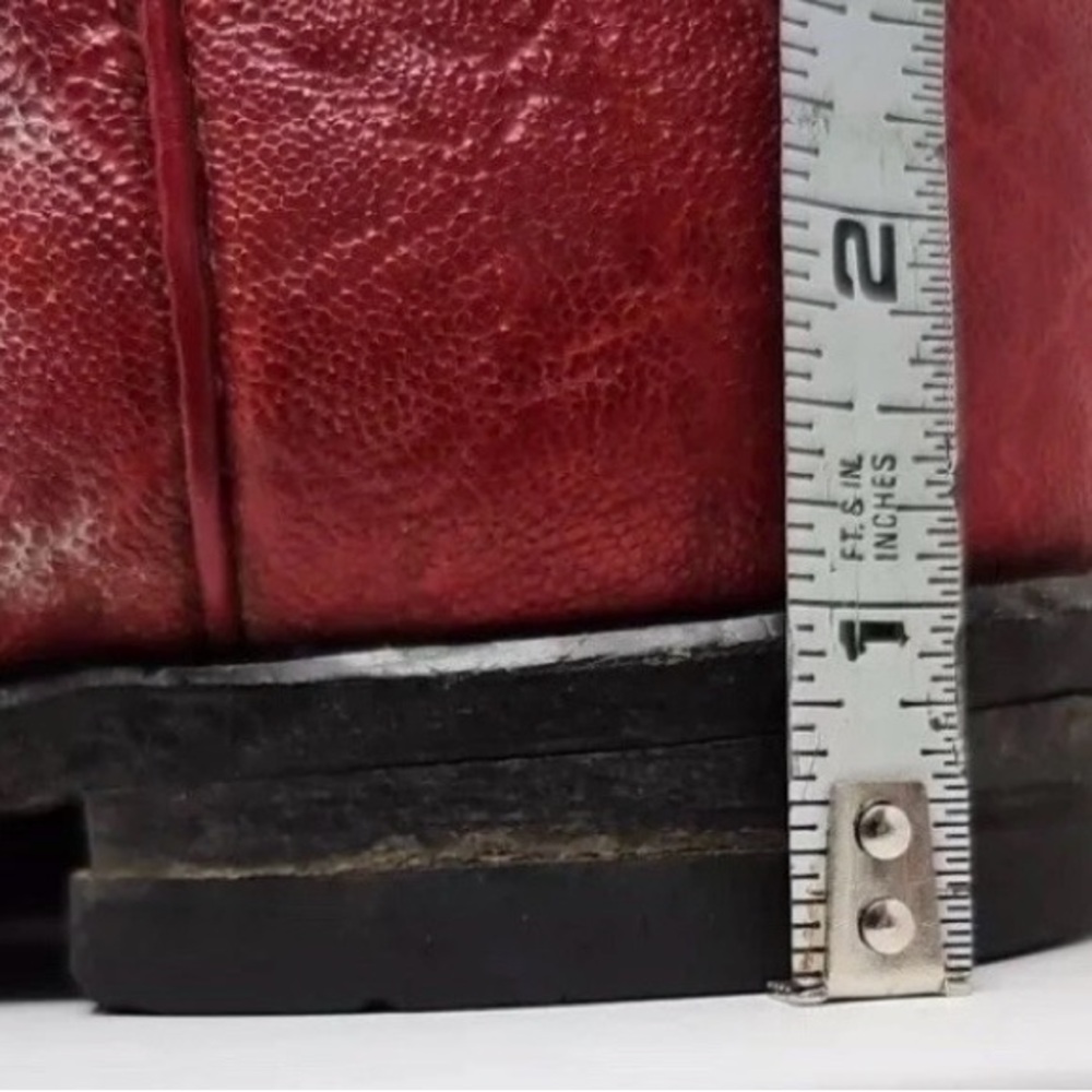 Tony Lama Red Leather Boots Western - Picture 9 of 9